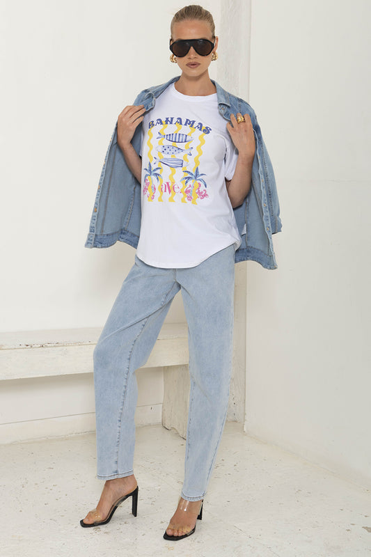 LPE797/O WHITE TEE BAHAMAS