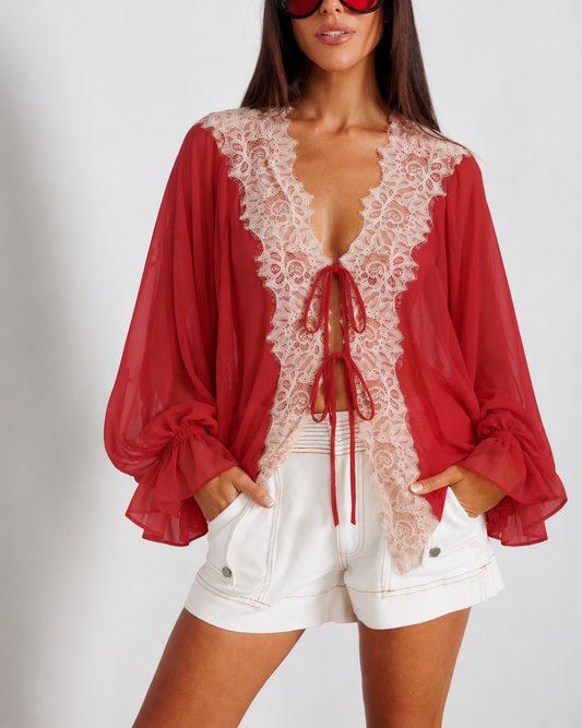 BELLA  TIE BLOUSE - JTL