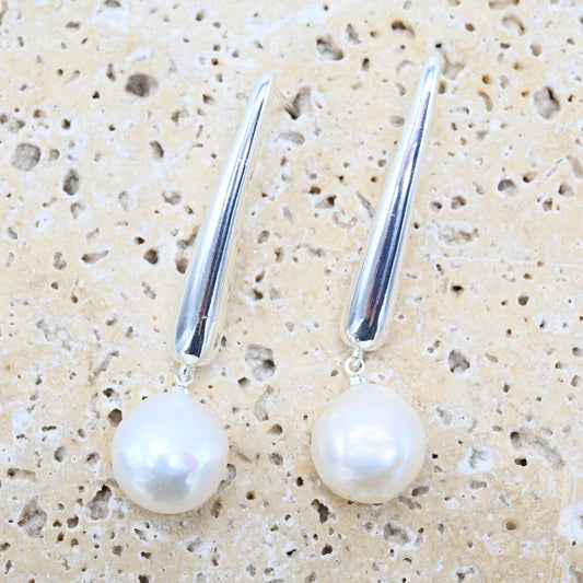 JFL-E-GD Gold & Silver and pearl earrings