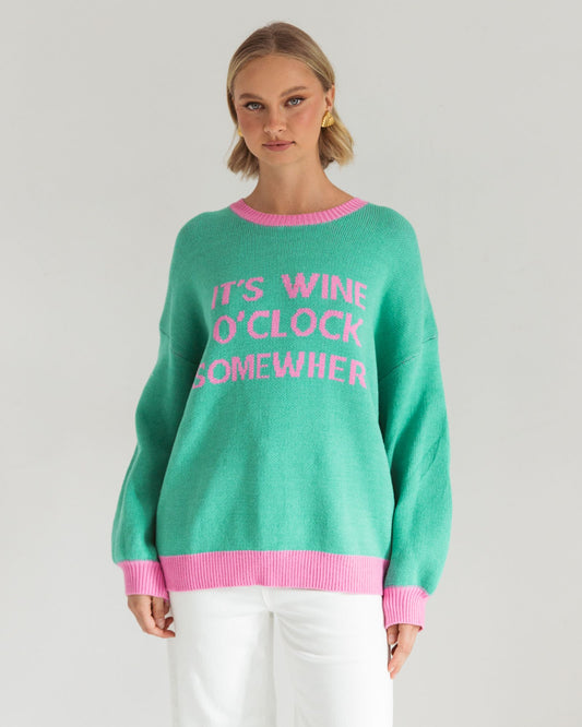 PH12121/O- ITS WINE O'CLOCK SOMEWHERE KNIT