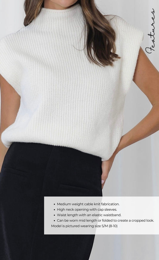 MW260 - CARSON CAP SLEEVE KNIT OFF WHITE