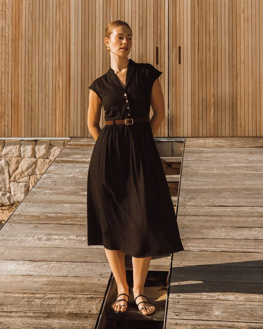 TF10912/O BUTTON BELT DRESS
