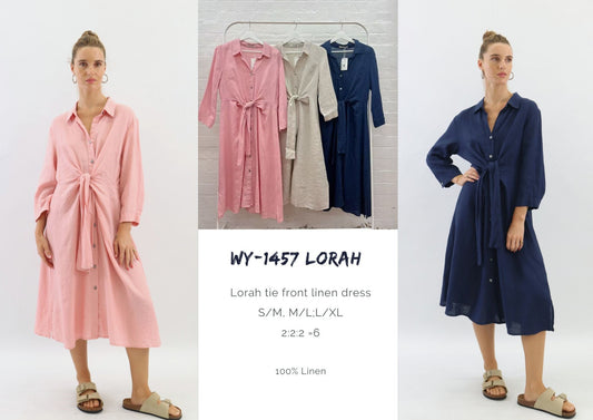 WY-1457/O LORAH LINEN DRESS