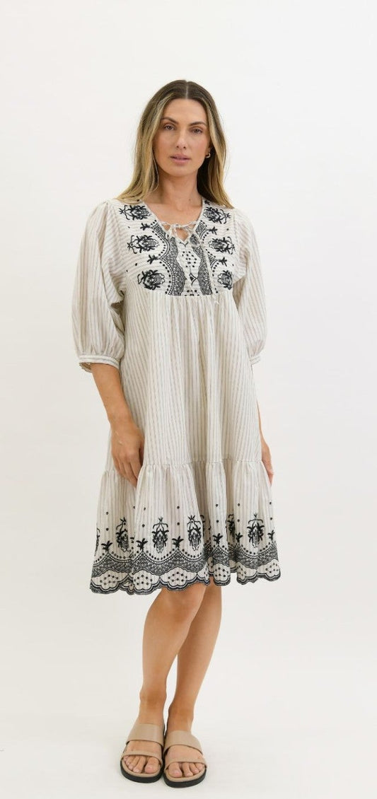 WY-1537 Midnight Stitch cotton embroidery dress