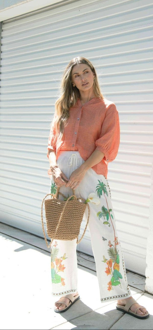 WY-2295 Aurora sheer linen top