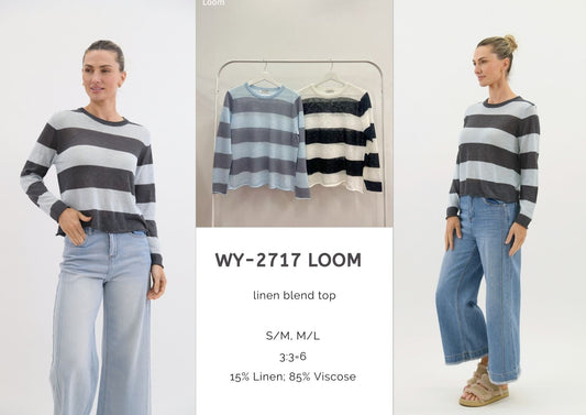WY-2717 - Loom linen blend top