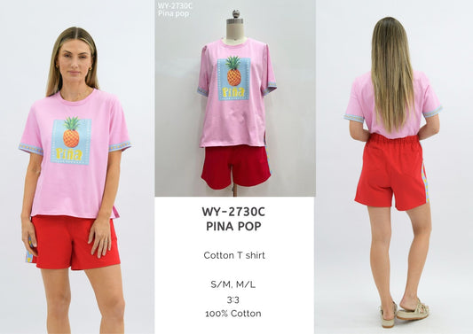 WY-2730C/O - Pina Pop cotton T shirt