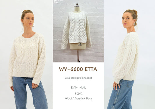 WY-6600/O KNIT - Etta waffle jumper