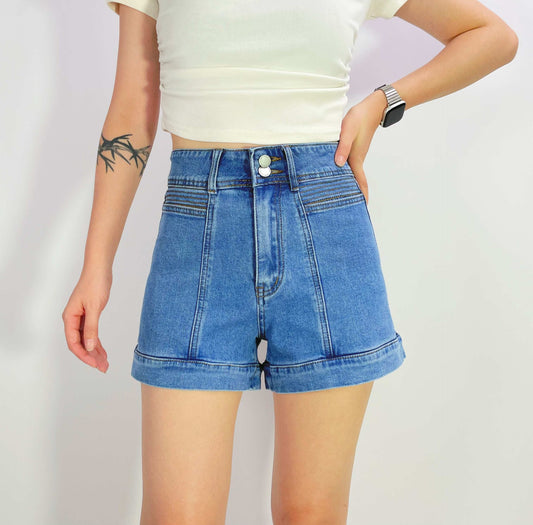 CGJ1793S DENIM SHORTS IN LIGHT & DARK WASH