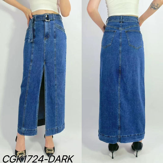 CGK1724 DENIM SKIRT SPLIT