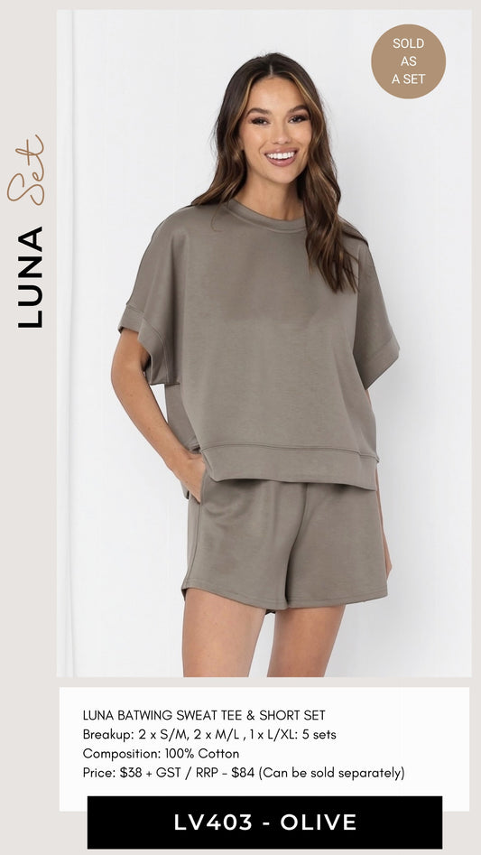 LV403 - LUNA SHORT SET OLIVE