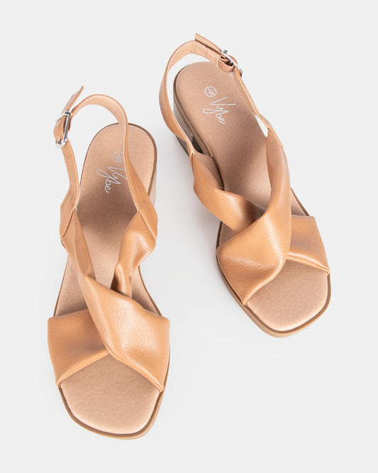 RUE BLOCK HEEL- TAN