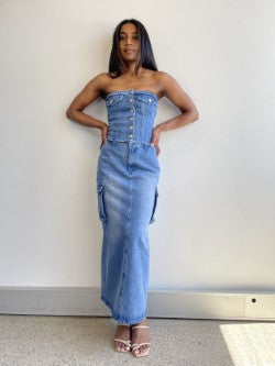 VX23021 Denim skirt