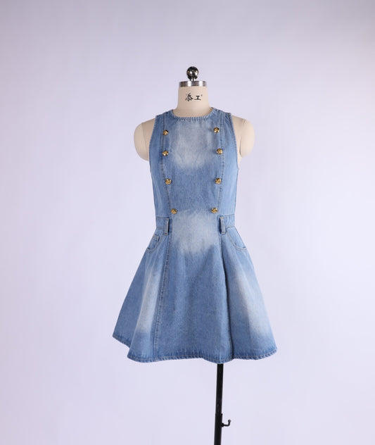 VX23038 Denim Mini Dress