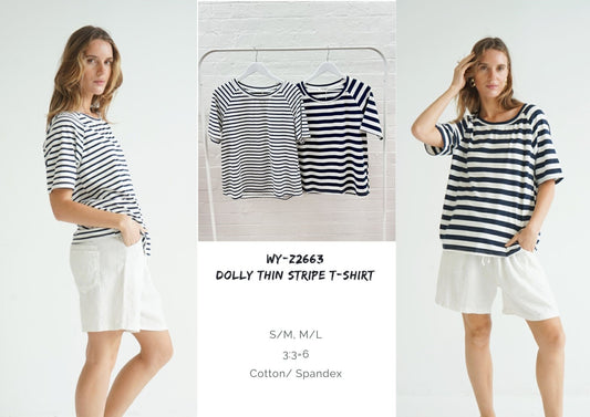 WY-Z2663 Dolly thin stripe tshirt