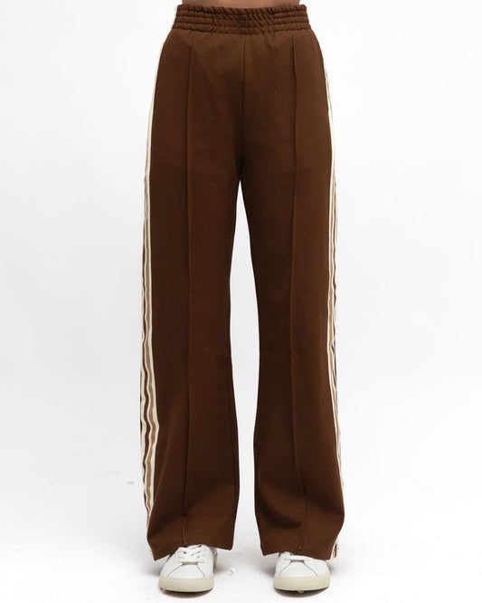 VV10583-9/O CHOCOLATE STRIPE PANNEL PANTS
