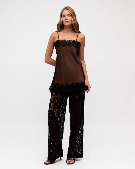 VV11966/O MIDNIGHT SATIN SINGLET