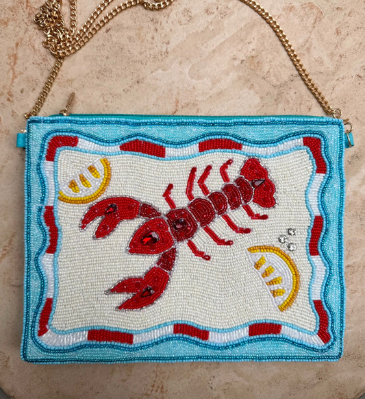 Lemon Lobster Beaded Clutch BJM-CL
