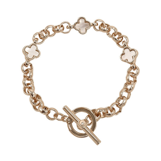 XLQ-B Mother of Pearl and Rose Gold Fob Bracelet